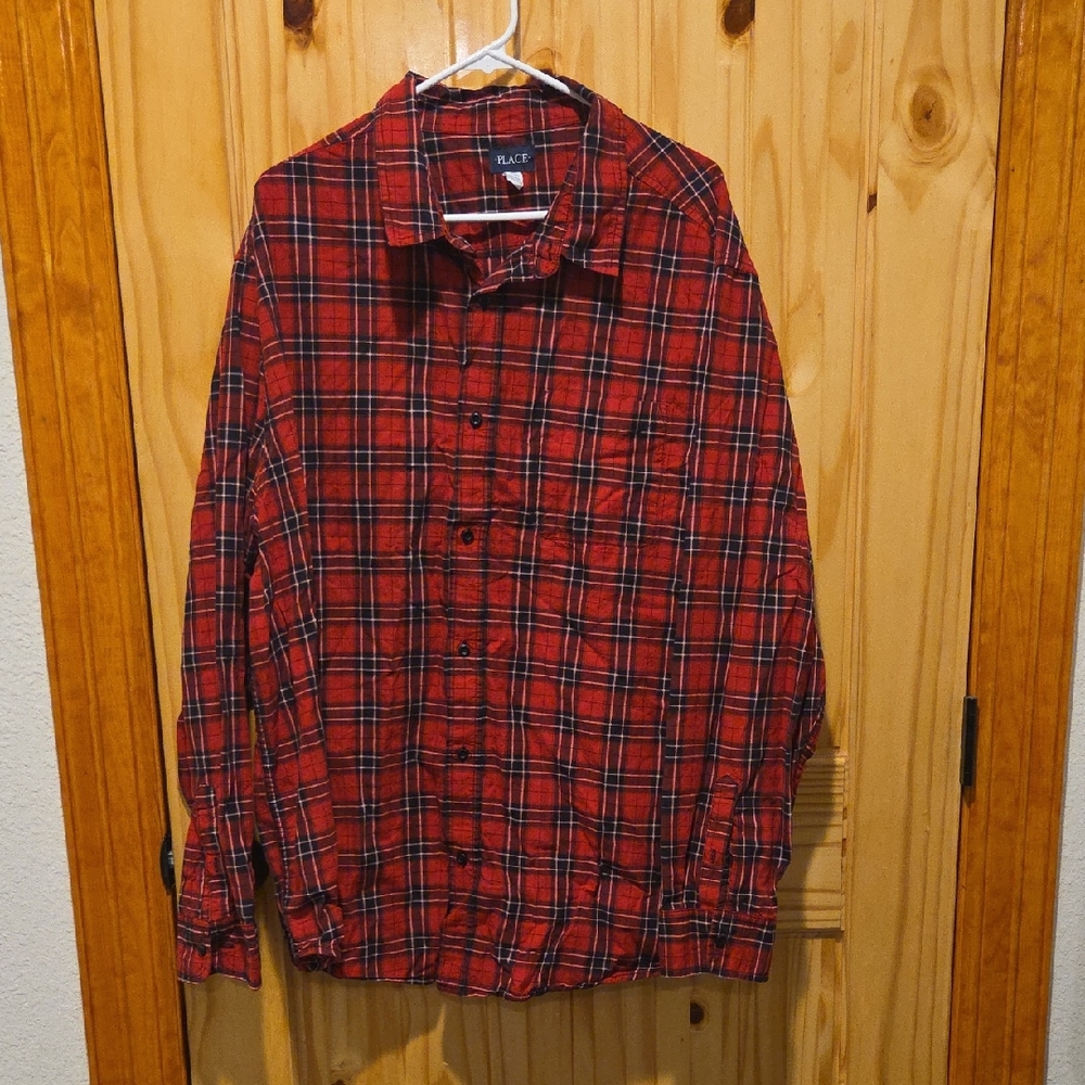 Place Vibrant Red and Black Checkered Shirt